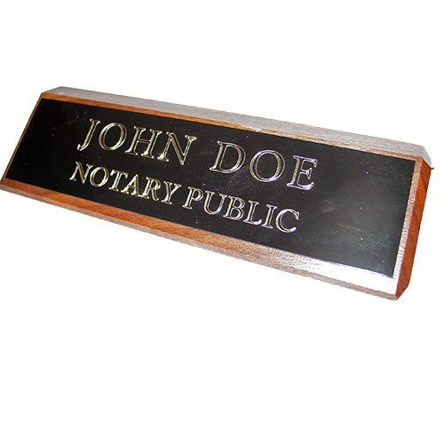 Florida Notary Walnut Desk Sign