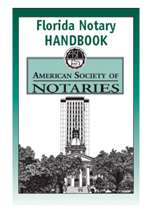 Florida notary educational book. Prepare yourself to be a successful Florida notary public with this notary law book, which contains over 100 pages of valuable notary information. The Florida notary law manual is designed to help you reduce your risk of liability by guiding you to follow proper notarial procedures. Learn how to perform notarial acts correctly and how to avoid costly mistakes. This Florida notary handbook also reveals vital techniques and disciplines that will enable you to adhere confidently to Florida notary law.